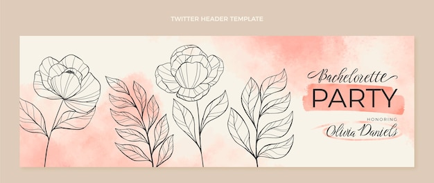 Free vector floral bachelorette party twitter header