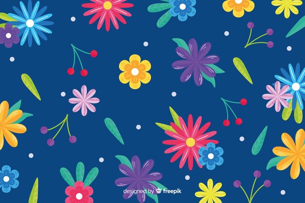 Floral background flat design