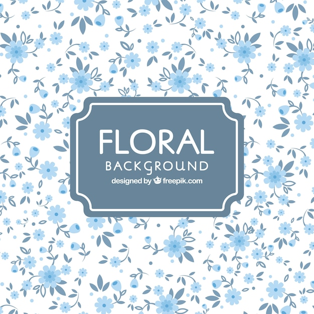 Floral background in flat style