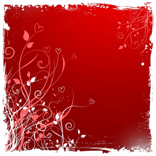 無料ベクター 抽象的なバレンタインデーは、花のグランジ背景をテーマに