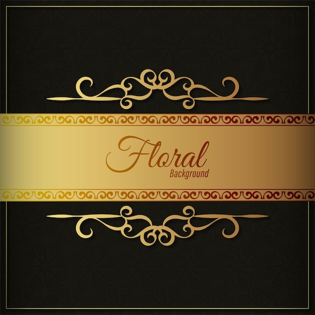 Floral background golden  design