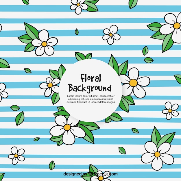 Floral background in hand drawn style