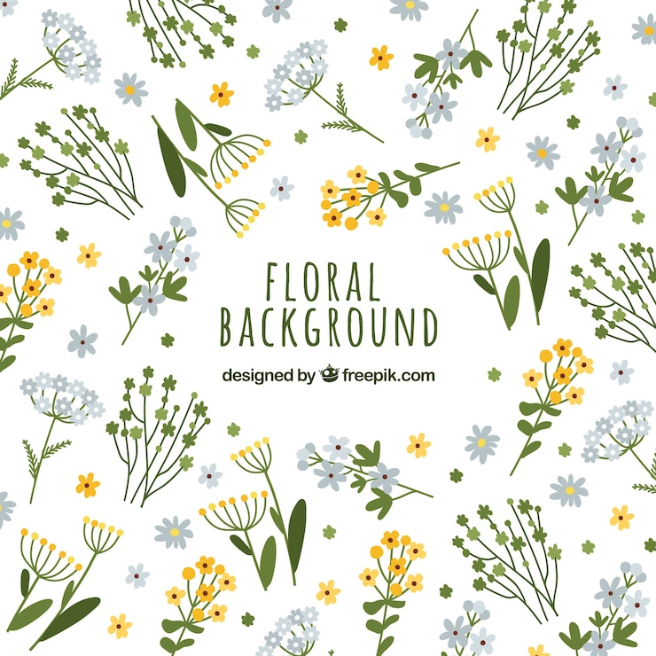 Free Vector floral background in hand drawn style