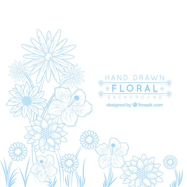 Floral background in hand drawn style