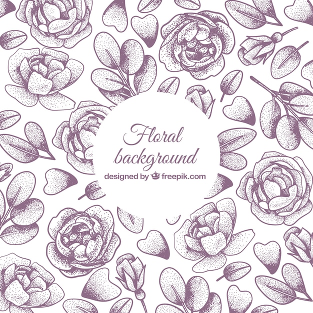 Free vector floral background in hand drawn style