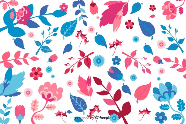 Floral background hand drawn style