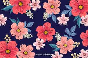 Free vector floral background hand painted design