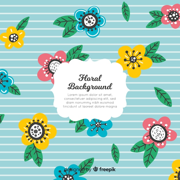 Floral background stripes