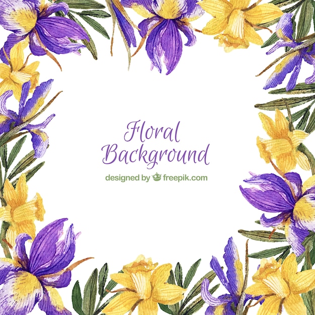 Floral background in watercolor style