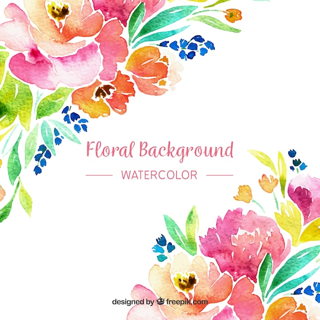 Floral background in watercolor style