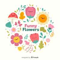 Free vector floral background with colorful flowers