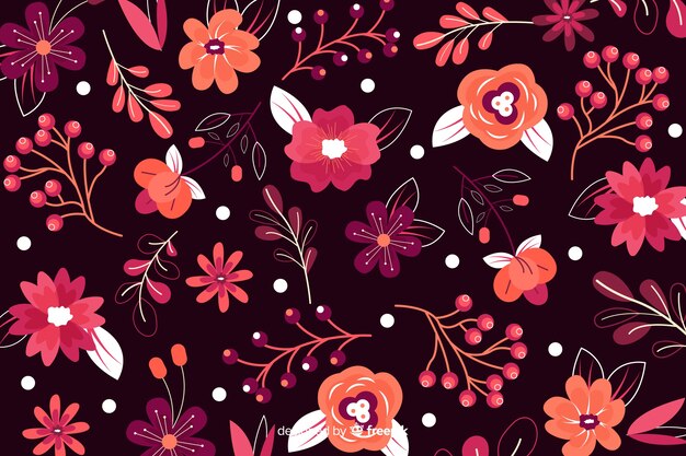 Floral background with colorful flowers