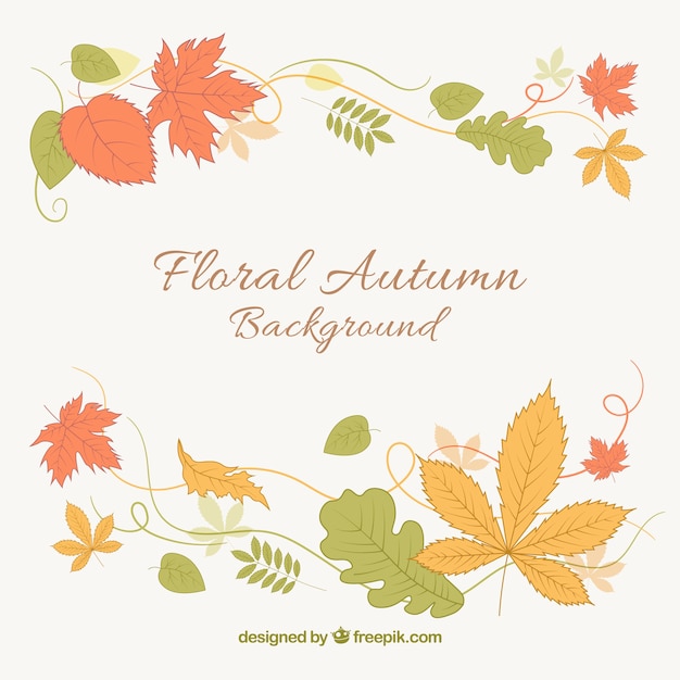 Floral background with colorful leaves