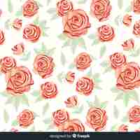 Free vector floral background with colorful painted flowers