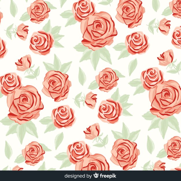 Floral background with colorful painted flowers