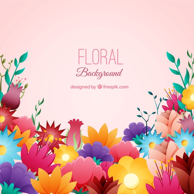 Free vector floral background with different species