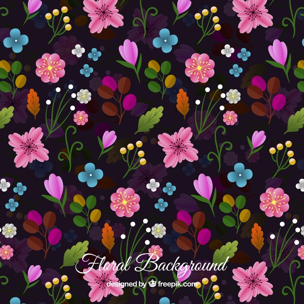 Floral background with different species