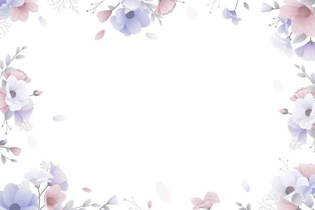Free vector floral background with frame