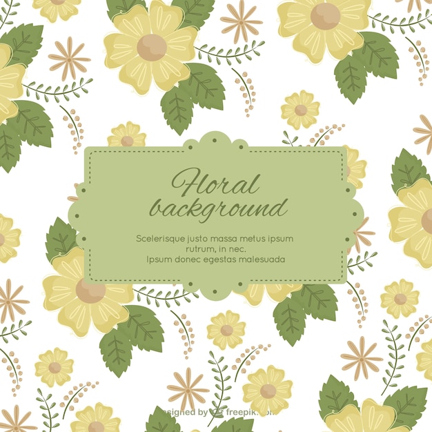 Floral background with label template