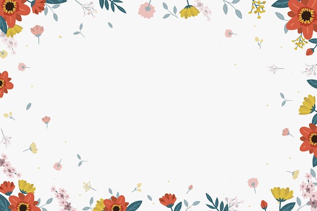 Бесплатное векторное изображение Цветочный фон с листьями