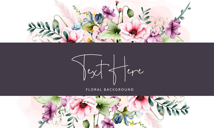 Free Vector a floral background with pink flowers and green leaves
