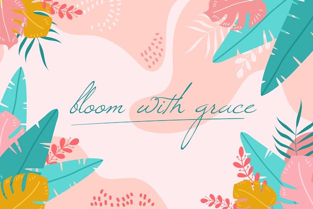 Free vector floral background with positive quotes