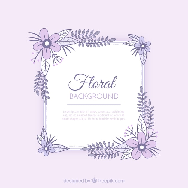 Бесплатное векторное изображение Цветочный фон с фиолетовыми растениями