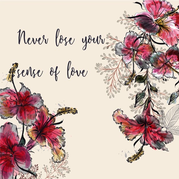 Floral background with quote