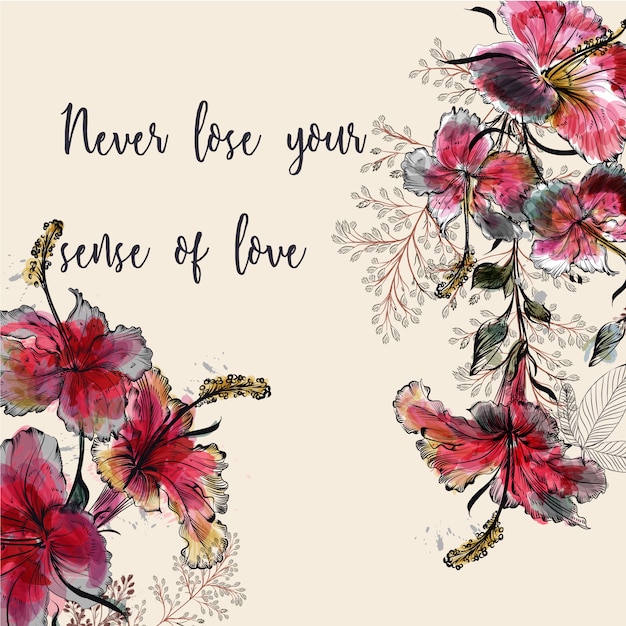 Floral background with quote