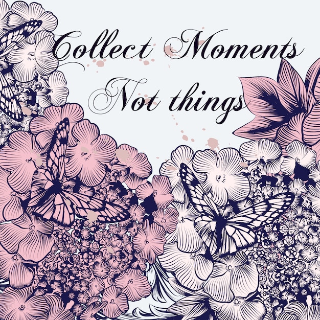 Floral background with quote