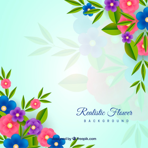 Floral background with realistic style