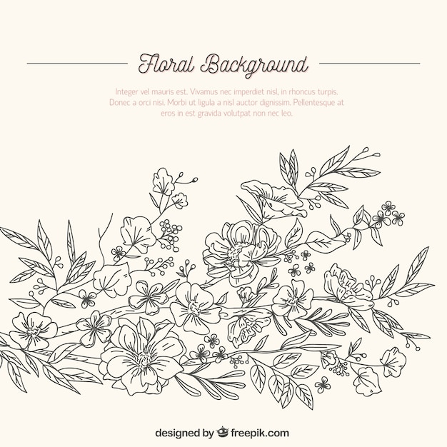 Free vector floral background with sketchy style