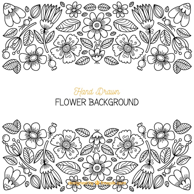 Free vector floral background with sketchy style