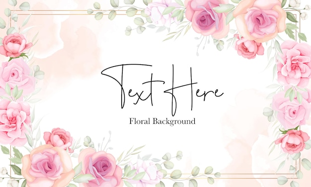 Free vector floral background with soft flower and leaves design