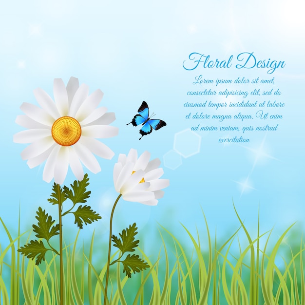 Floral background with text template