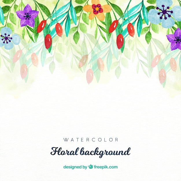 Floral background with watercolor style