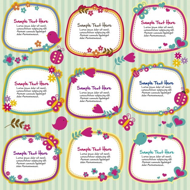 Free Vector floral badges