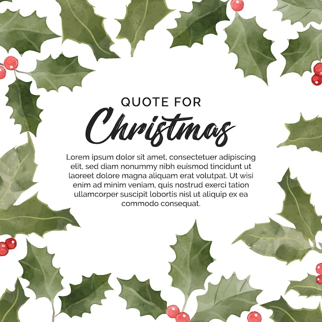 Free vector floral banner for christmas quote