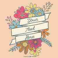 Free vector floral banner hand-drawn design