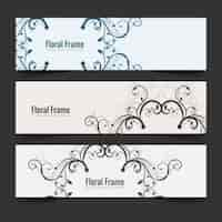 Free vector floral banners design