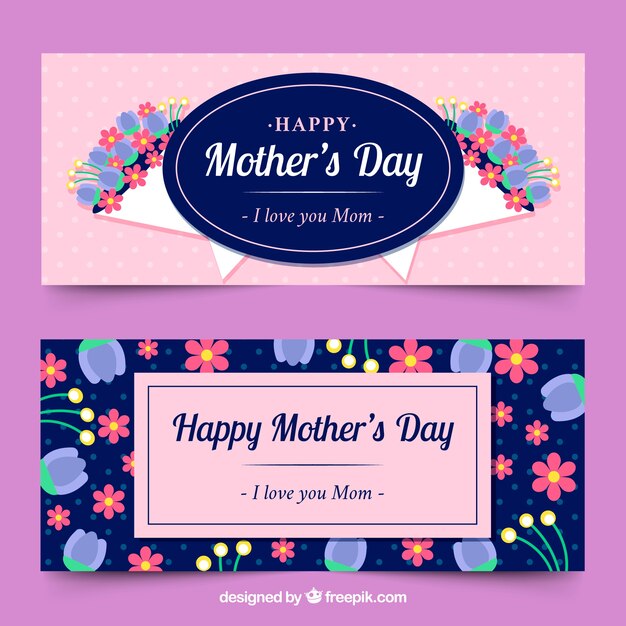 floral banners for the mother's day