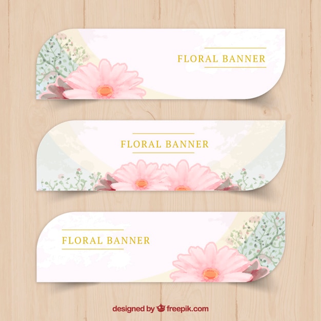 Free vector floral banners pack