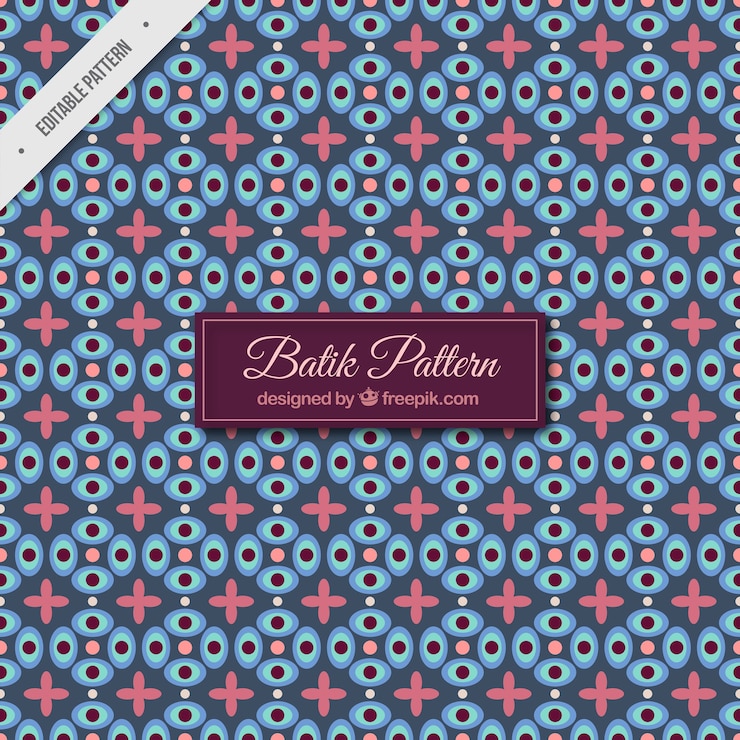 Free Vector floral batik pattern of abstract shapes