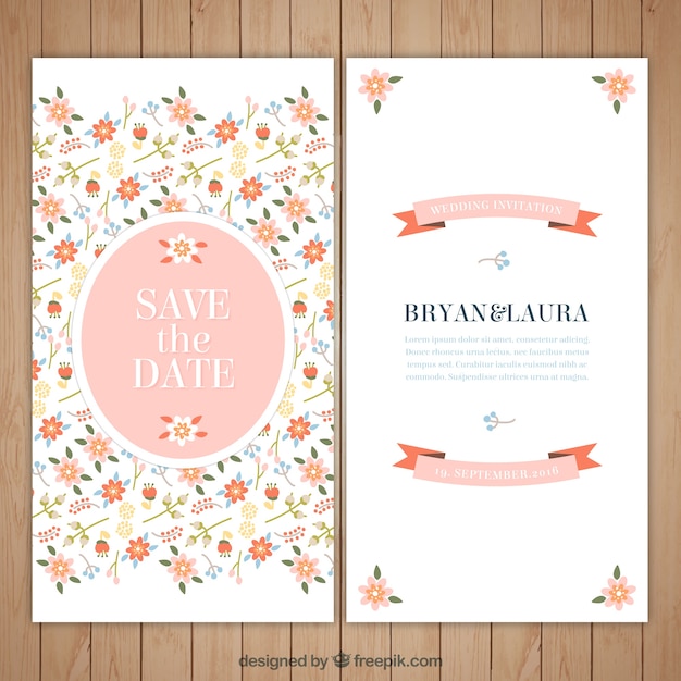 Floral and beautiful wedding invitation