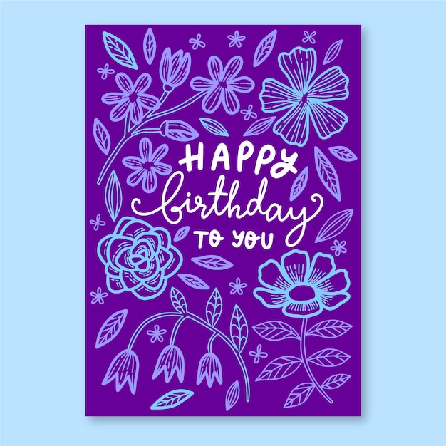 Floral birthday card template