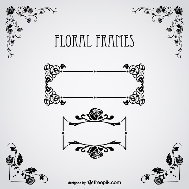 Floral black frames