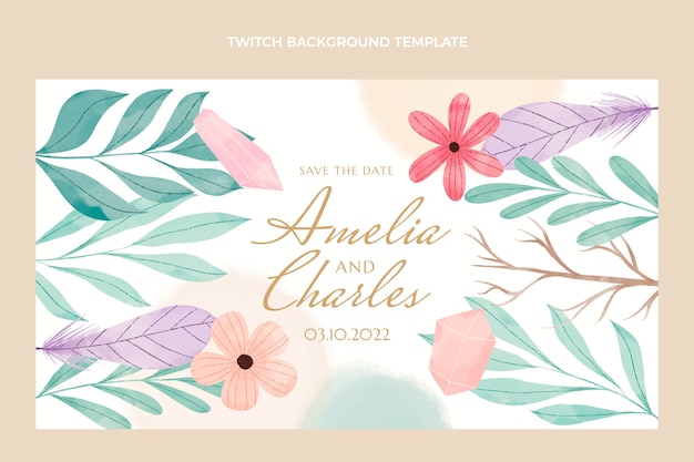 Floral boho wedding twitch background