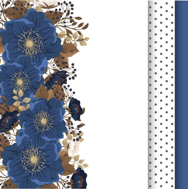 Floral Border   Blue Flowers