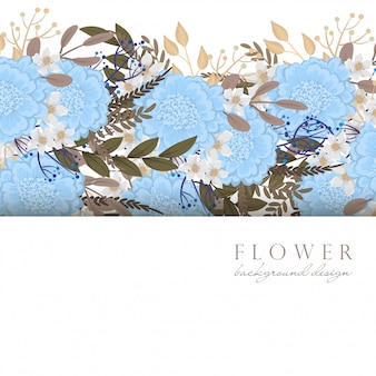 Floral border   light blue flowers