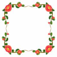 Free vector a floral border with orange flowers frame